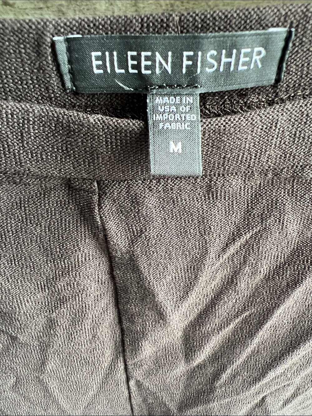 Eileen Fisher Brown Straight-Leg Stretch Easy chic/Effortless Pants - Picture 3 of 5